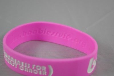 Boobies Rule Breast Cancer Silly Band Bracelet Survivor Wholesale Lot 