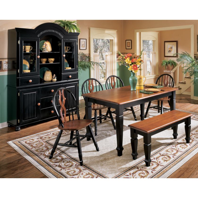 Ashley Ashley Cedar Heights 6piece Rectangular Table Dining Set With 