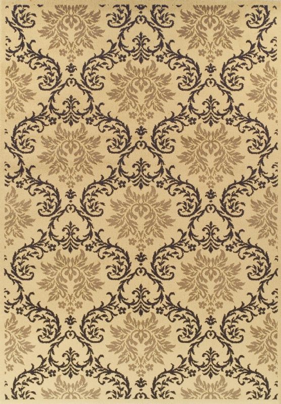 Area Rugs Persian Damask Repeat Beige Mix 5x7  
