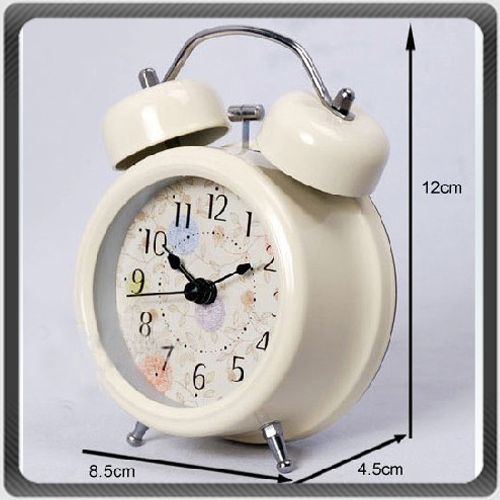 Double Bell Desk Light Countryside Silent Alarm Clock  