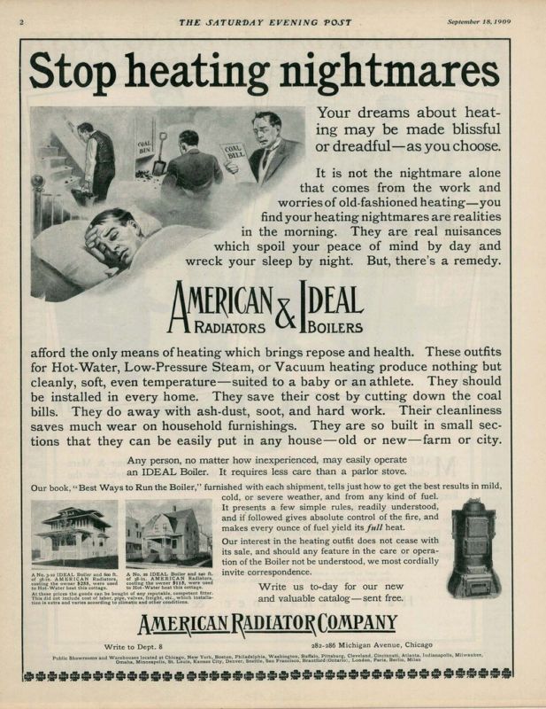 1909 AD American Ideal heaters and boilers coal bill  