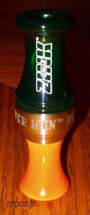 ZINK PH 2 ACRYLIC DUCK CALL+CASE+BAND+DVD+REEDS MALLARD GREEN&ORANGE 