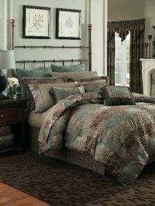 GALLERIA Brown 4pc QUEEN comforter set by CROSCILL  