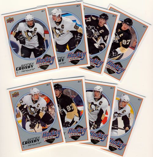 sidney crosby 2008 09 upper deck hockey heroes 8 card base set hh1 to 