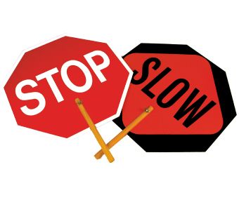 SAF T SIGNS STOP/SLOW PADDLE   ALUMINUM  