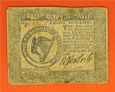 00 Continental Currency Scarce Antique 9/26/1778  