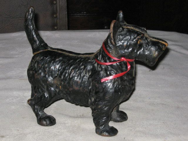   SCOTTY DOG DOORSTOP CAST IRON SCOTTISH TERRIER GARDEN STATUE  