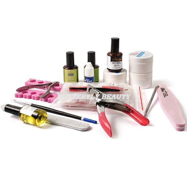 Nail art UV gel Lamp Pen Color Gel False Tips Kit ZZ  