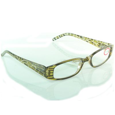 Eyewear Etched Giraffe Pattern  Olive (2.25x)  