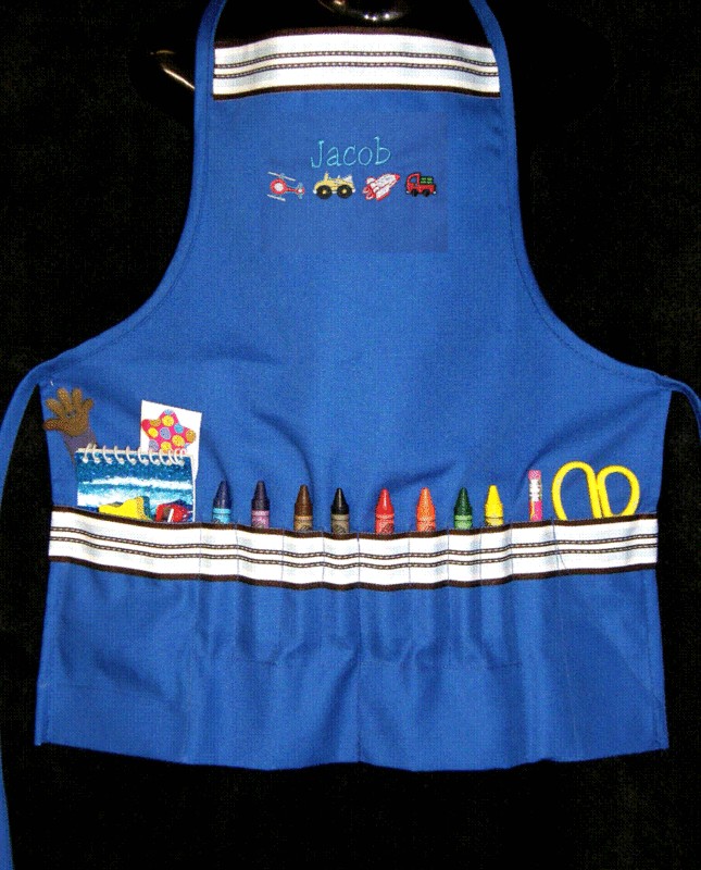 Boys or Girls Personalized Childs Craft Crayon Apron  