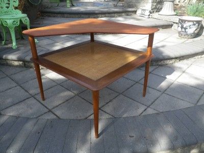 DANISH HVIDT TEAK CORNER TABLE J. STUART FRANCE+SONS  