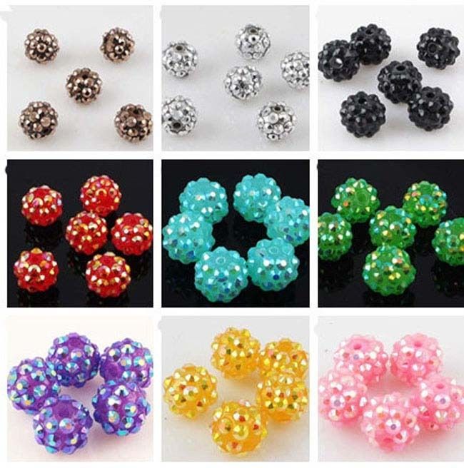 Jewelry Making 20 pcs 10mm Disco Ball Acrylicresin Rhinestones Charm 