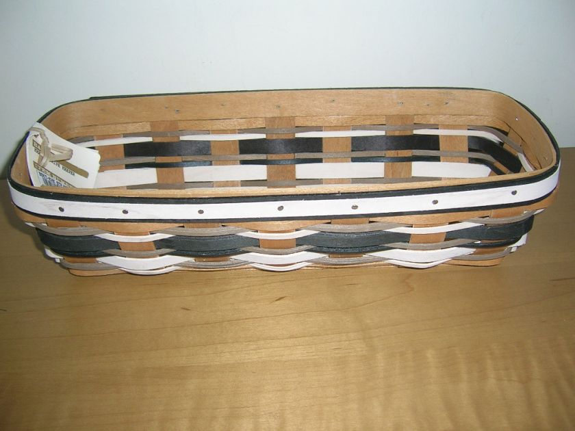 Longaberger Khaki Stripe Keeper ( Cracker ) Basket  