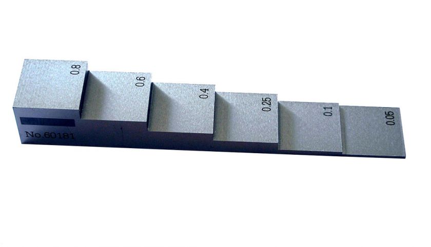 Chrome 6 Step Thickness Tester Calibration Block (inch)  