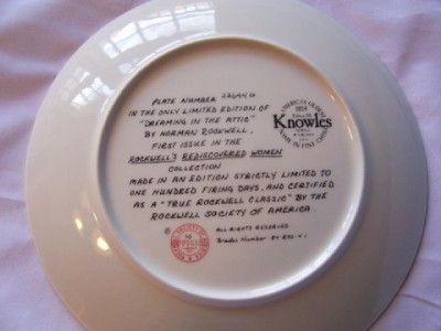 KNOWLES ROCKWELL DREAMING IN THE ATTIC COLLECTOR PLATE  