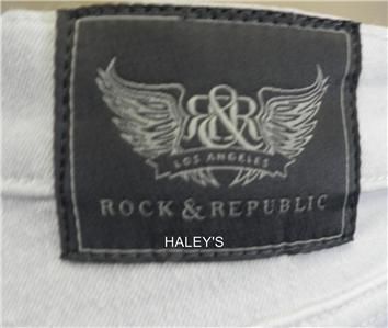 Rock & Republic Los Angeles White Stella Albus Blue Jeans 23, 24, 25 