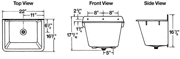 MUSTEE 16 UTILATUB WALL MOUNTED SERVICE MOP SINK  