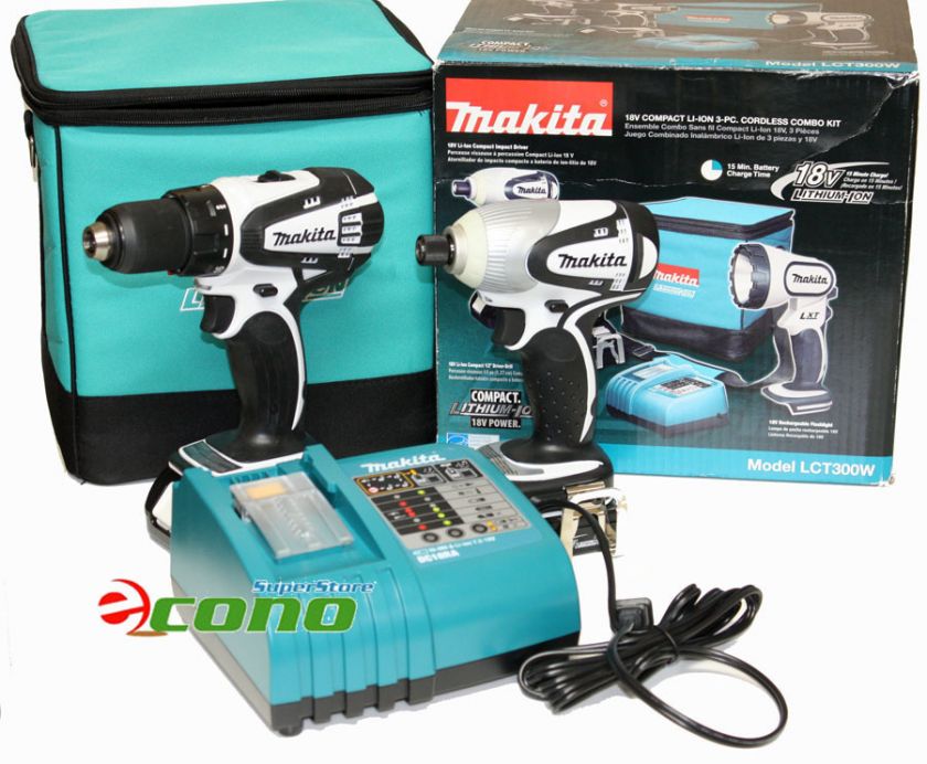 MAKITA LCT300W 18V COMBO DRILL DRIVER IMPACT Set w/2 LITHIUM ION 