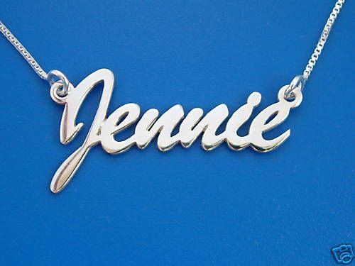 ANY NAME PLATE NECKLACE chain Sterling Silver pendant  