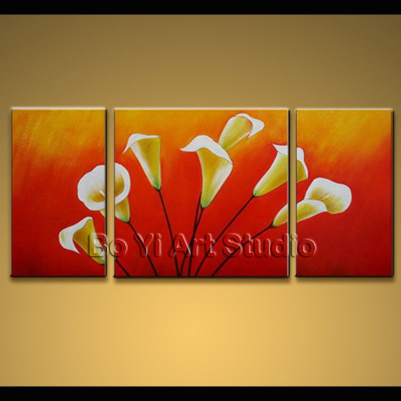   Oil Painting Cala Lily Flower Contemporary Canvas Wall Art  