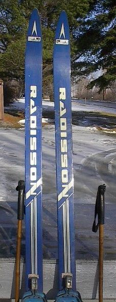 Vintage Set Wooden 73 HICKORY Skis + Bamboo Poles  