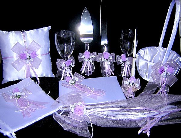 FLOWER GIRL BASKET 1 RING BEARER PILLOW 1 GUEST BOOK AND PEN SET 1 