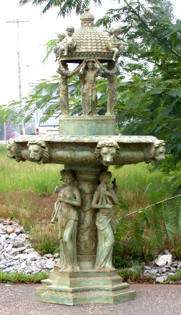 Large Outdoor Cast Bronze Dome Water Fountain  