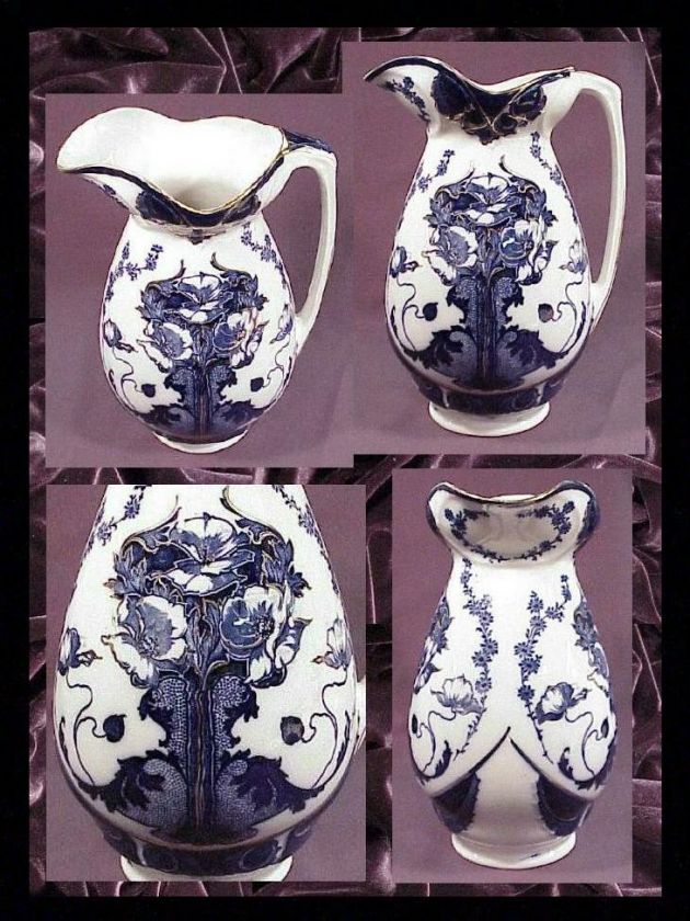 Minton  Flo Blue  Pitcher & Bowl Set c.1870s  