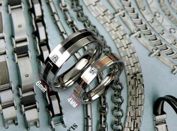 Classic Titanium Steel Love Promise Rings Pair Couple Wedding Bands 