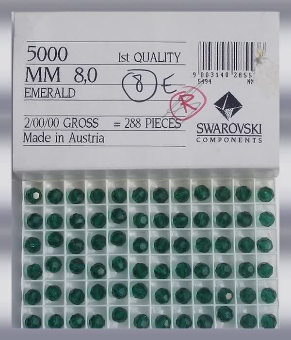 GROS LOT RONDES 5000 de Swarovski 8mm EMERALD*****x30  