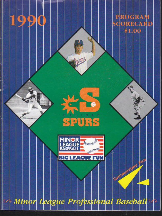 1990 Baseball Program Salinas Spurs California League  