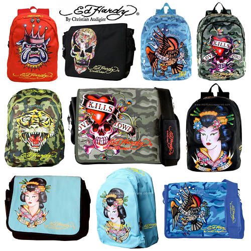 ED HARDY Backpack Laptop Messenger Bag Travel School NW  