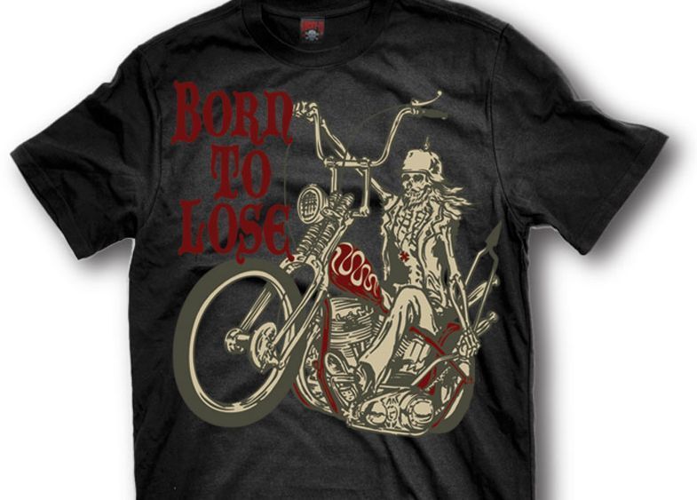 LUCKY 13 SHIRT HOT RAT ROD ROCKABILLY TATTOO BIKER SKULL SKELETON 