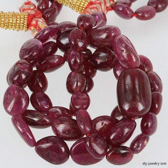 Natural Ruby Freeform Nugget Beads   Madagascar  