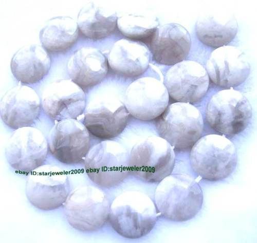 Natural Crazy Agate 16mm Flat Button Shape Beads 15  