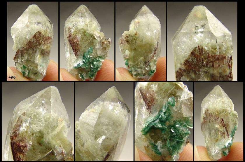   Fuchsite Mica & Red Rutile in Quartz crystal Natural BRAZIL  