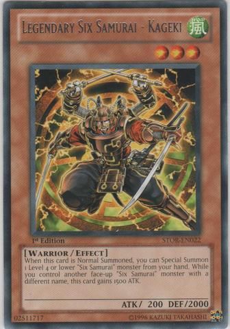 Legendary Six Samurai   Kageki STOR EN022 Rare Unlimited Edition 