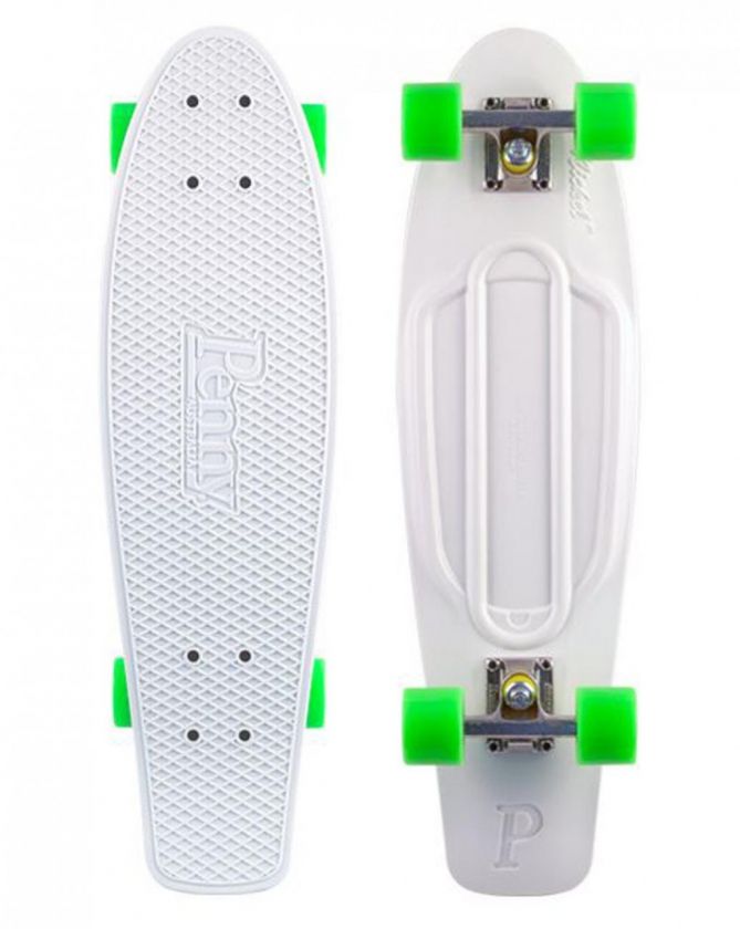   Plastic Banana Nickel Mini Skateboard Cruiser White 27  