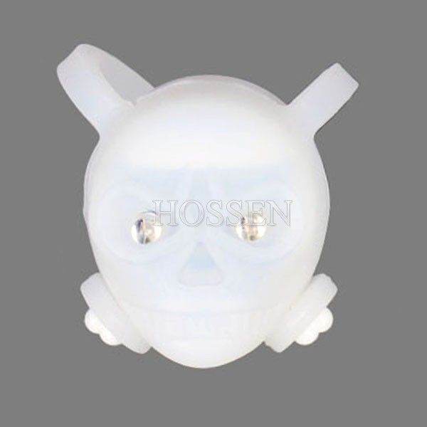 2pcs Bike Bicycle Skull Silicone Gel 2Led Safty Rear Light Decorative 