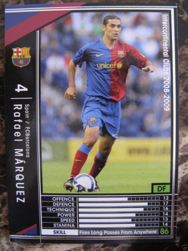 MARQUEZ SOCCER CARD WCCF BLACK 08 09 BARCELONA MEXICO  