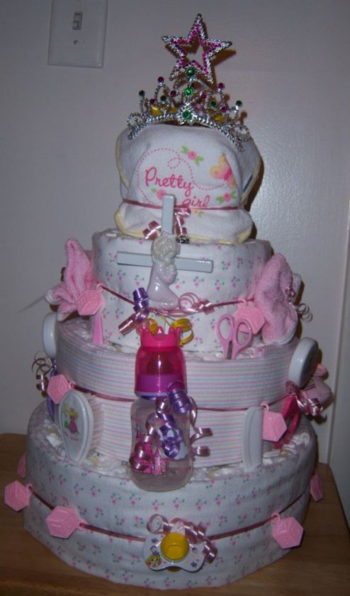 Baby Shower 4 Tier Diaper Cake, Winnie the Pooh, Precious Moments 