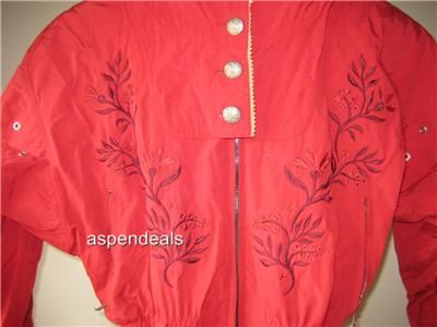 BOGNER WOMENS SKI SUIT EMBROIDERY BEAUTIFUL SZ 8 LONG  